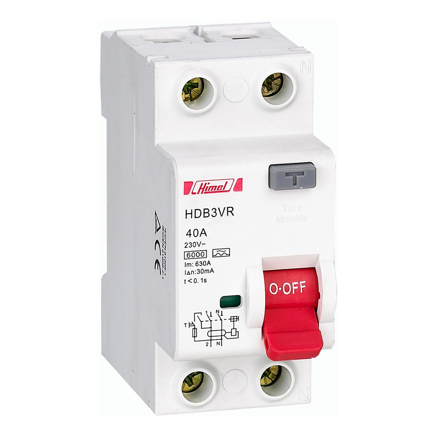 Residual current switch HDB3VR - 2P - 100A - 30mA - for AC