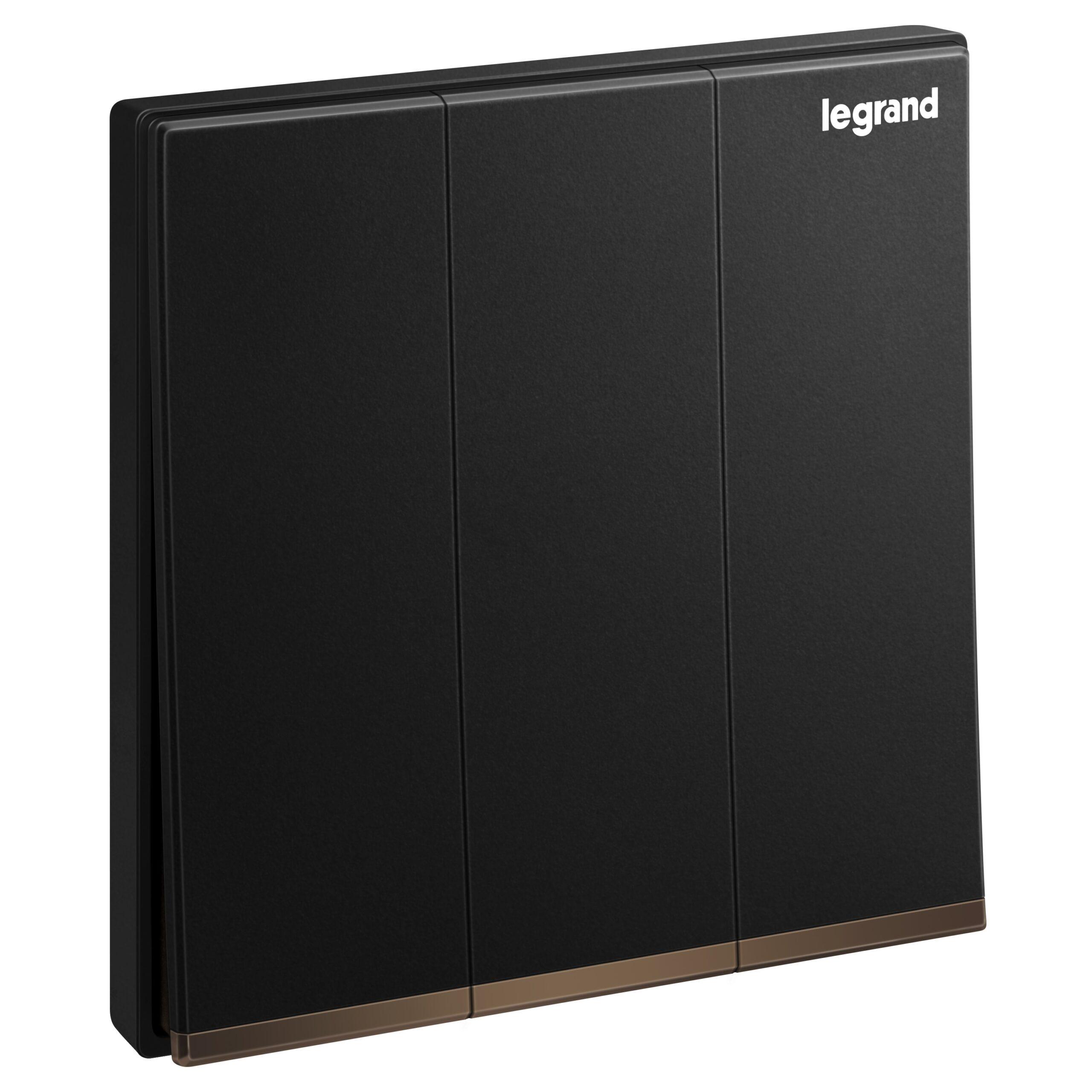 LEGRAND GALLION/MATTBLACK 3G 2W 16A SWITCH