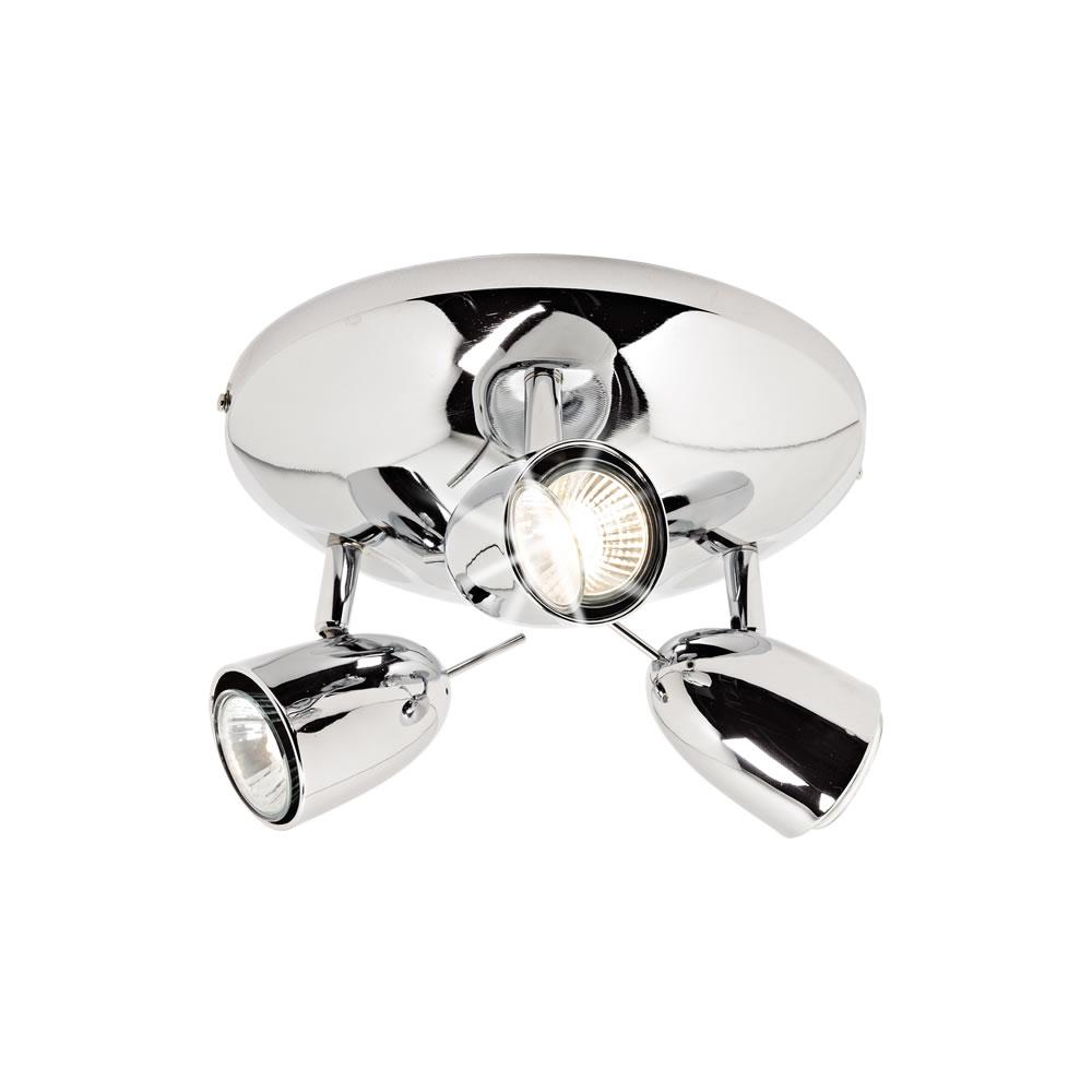 3 Arm Dome Spotlight Ceiling Light Silver